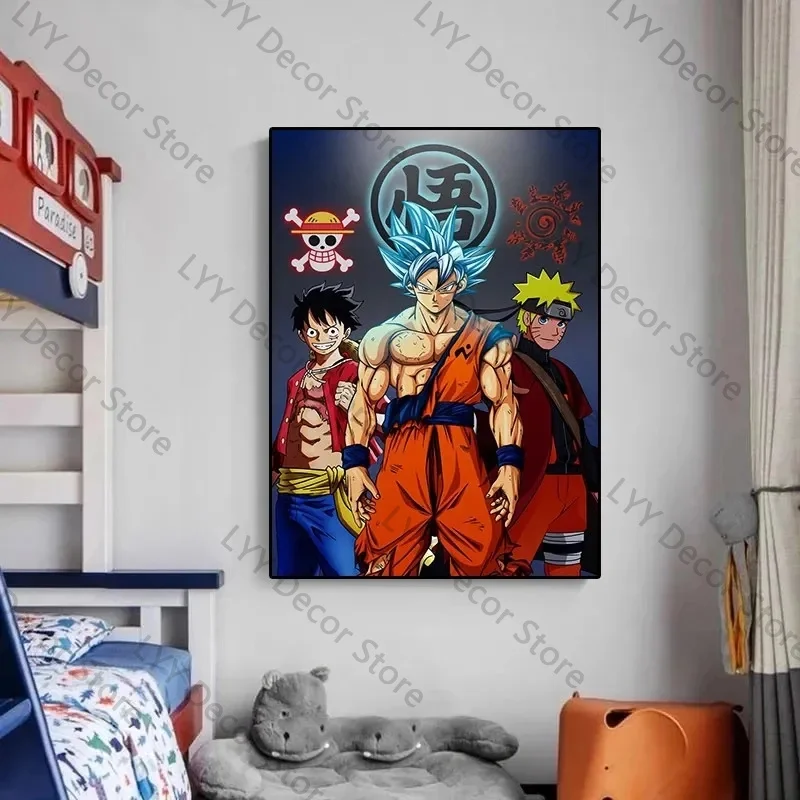 

Anime Dragon Ball Canvas Poster Print Super Goku Luffy Uzumaki Naruto Mural Art Decoration Wall Prints Children Home Decor Gift