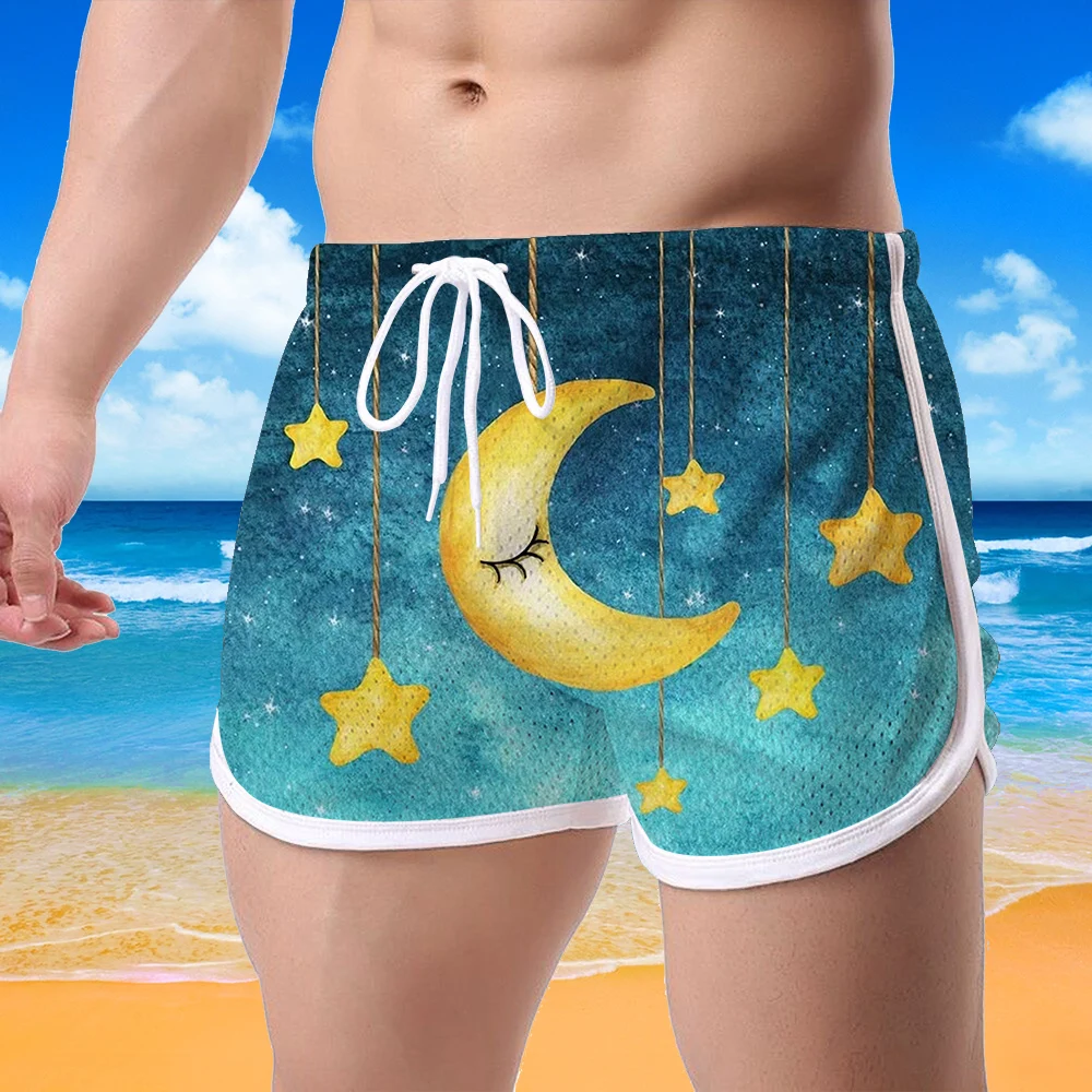 

Мужские быстросохнущие шорты в европейском и американском стиле, лето 2022, серия звездное небо, 3D-печать, новые спортивные пляжные штаны для ...