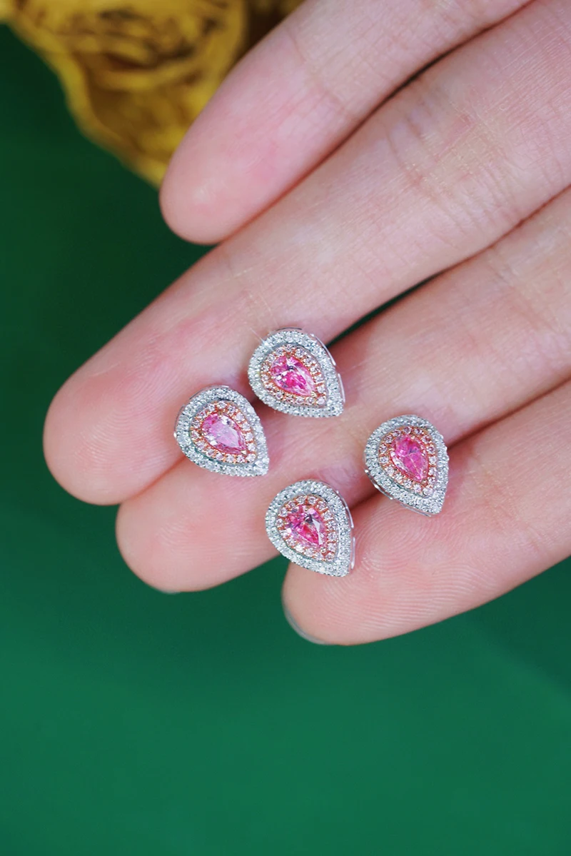 Серьги LUOWEND из белого золота 18 карат классические серьги-гвоздики в форме капли