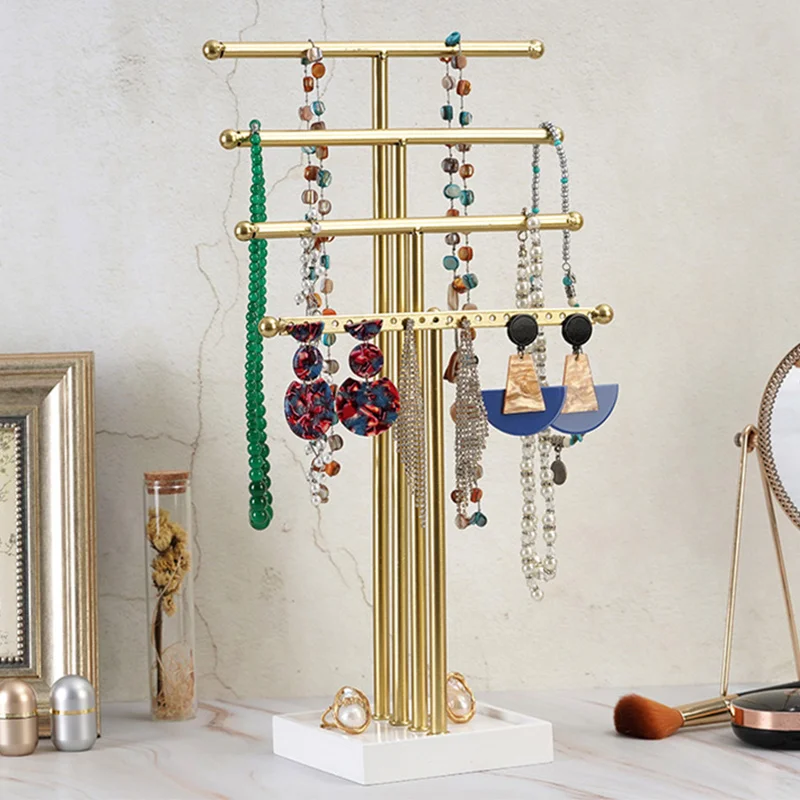 4 Tiers Necklace Display Stand Bracelet Earrings Storage Box Jewelry Organizer Jewelry Display Stand