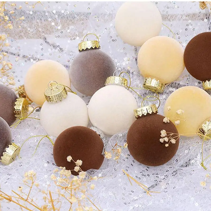 Рождественские елочные украшения Бархатные шары Флокированные Елочные Подвески
