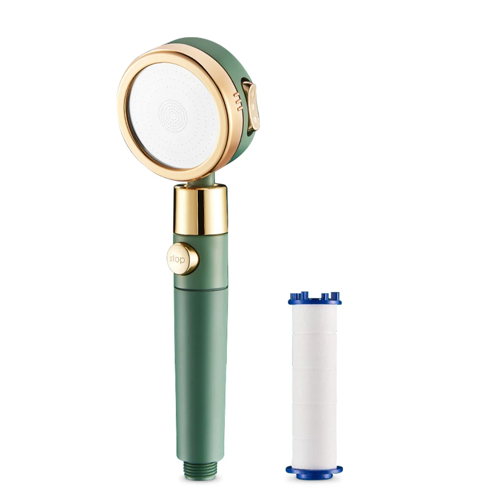 

Showerhead 360 Degrees Rotating High Pressure Filter Spray Nozzle Shower Head Adjustable Home Bathing Sprayer Cyan