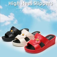 fashion women high heeled slippers new style summer beach thick platform slipper outdoor indoor anti slip lady sandals shoes