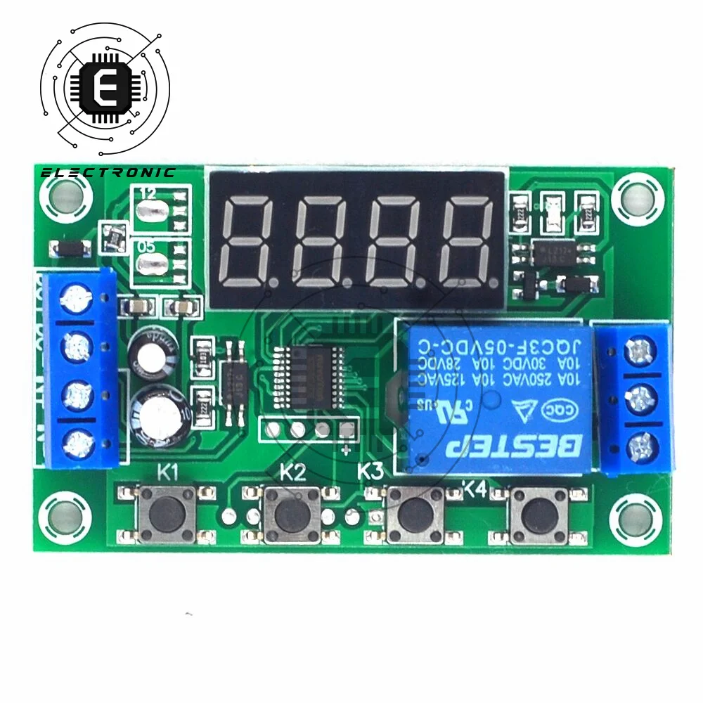 

Led Display Adjustable Programmable Delay Time Relay Module 5V 24V Fixed Time Decoupling Pulse Cycle Power Off Trigger