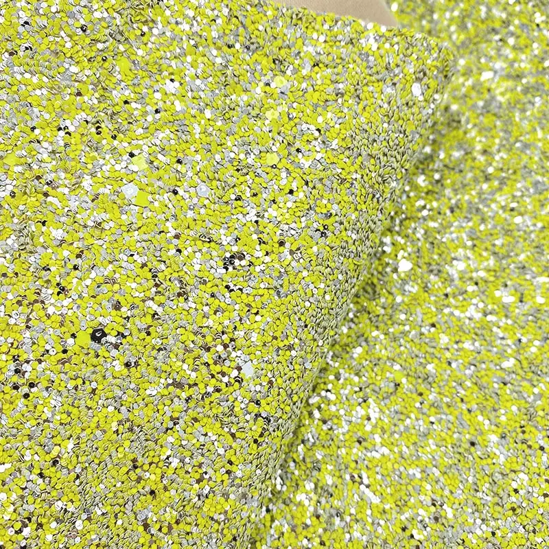 

Sequins Multicolored Chunky Glitter Faux Leather Elastic Backing For Hair Bows /Purses/DIY Accessories