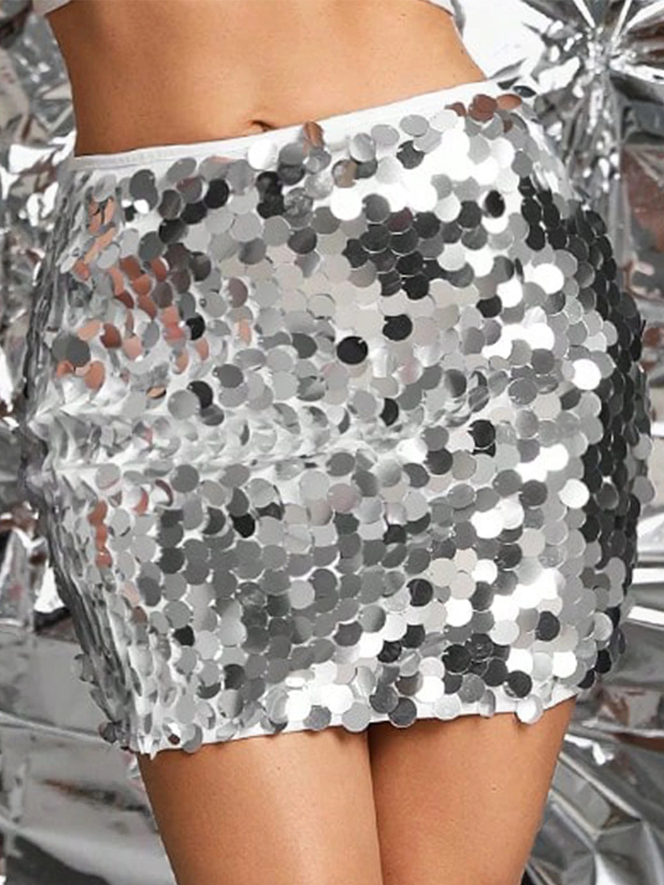 Женская винтажная мини-юбка с блестками летняя роскошная юбка-карандаш средней