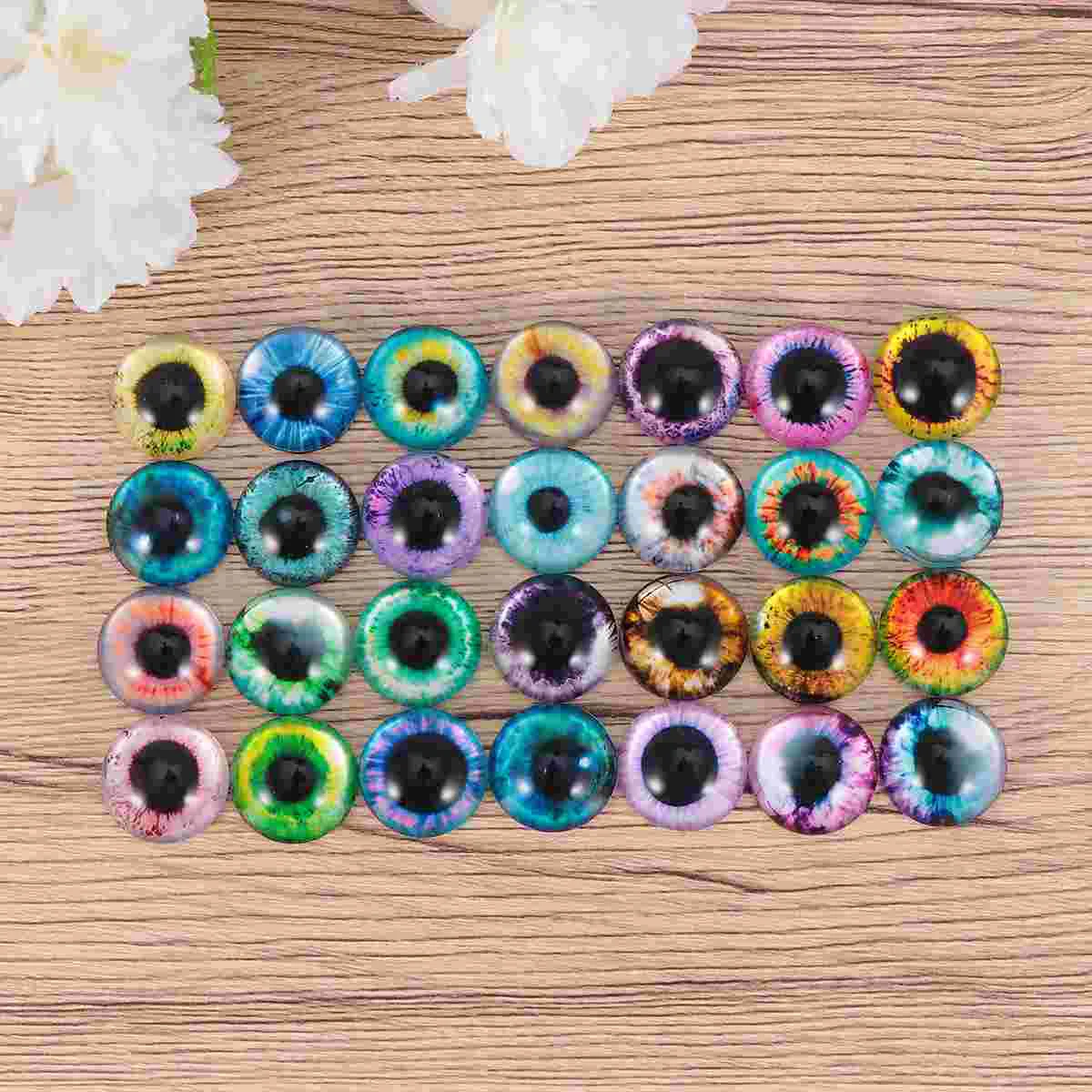 

50 Pcs Flatback Dome Jewelry Sticker Gems Earring Cabochons Charm Flower Toy Time Glass Patch Nose Mosaic Tiles