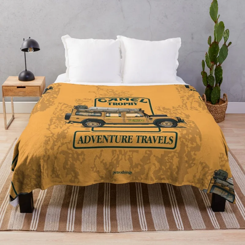 

Camel Trophy Defender 110 Fleece Fleece Fleece Throw Blanket soft plaid throw blanket for sofa blanket luxury