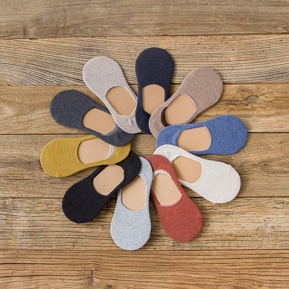 

2022 New Women Silicone Non-slip Invisible Socks Summer Solid Color Thin Ankle Boat Socks Female Cotton Slipper No show Socks