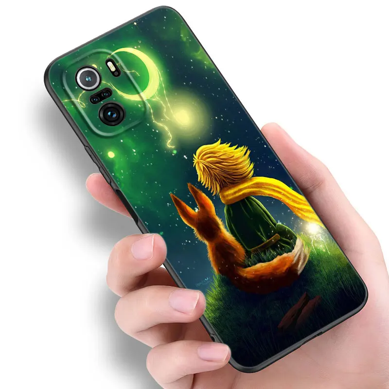 Little Prince And Fox Black Silicone Phone Case For Xiaomi POCO X3 X4 NFC F4 GT F5 F6 M4 M6 X5 X6 NEO Pro 5G M5