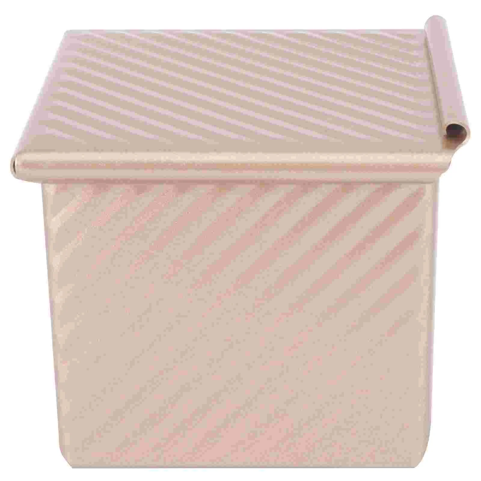 

1Pc Aluminum Alloy Non-stick Toast Box Ripple Bread Mold Household Baking Tool Baking Supplies with Cover (Champagne)