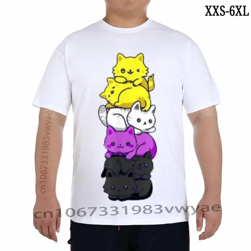 

Недвоичный гордый аниме Радужный кот ЛГБТ футболка для гей-прайда и лесбиянок флаг милые кавайные кошки ворсовые футболки топы lгбт подарок...