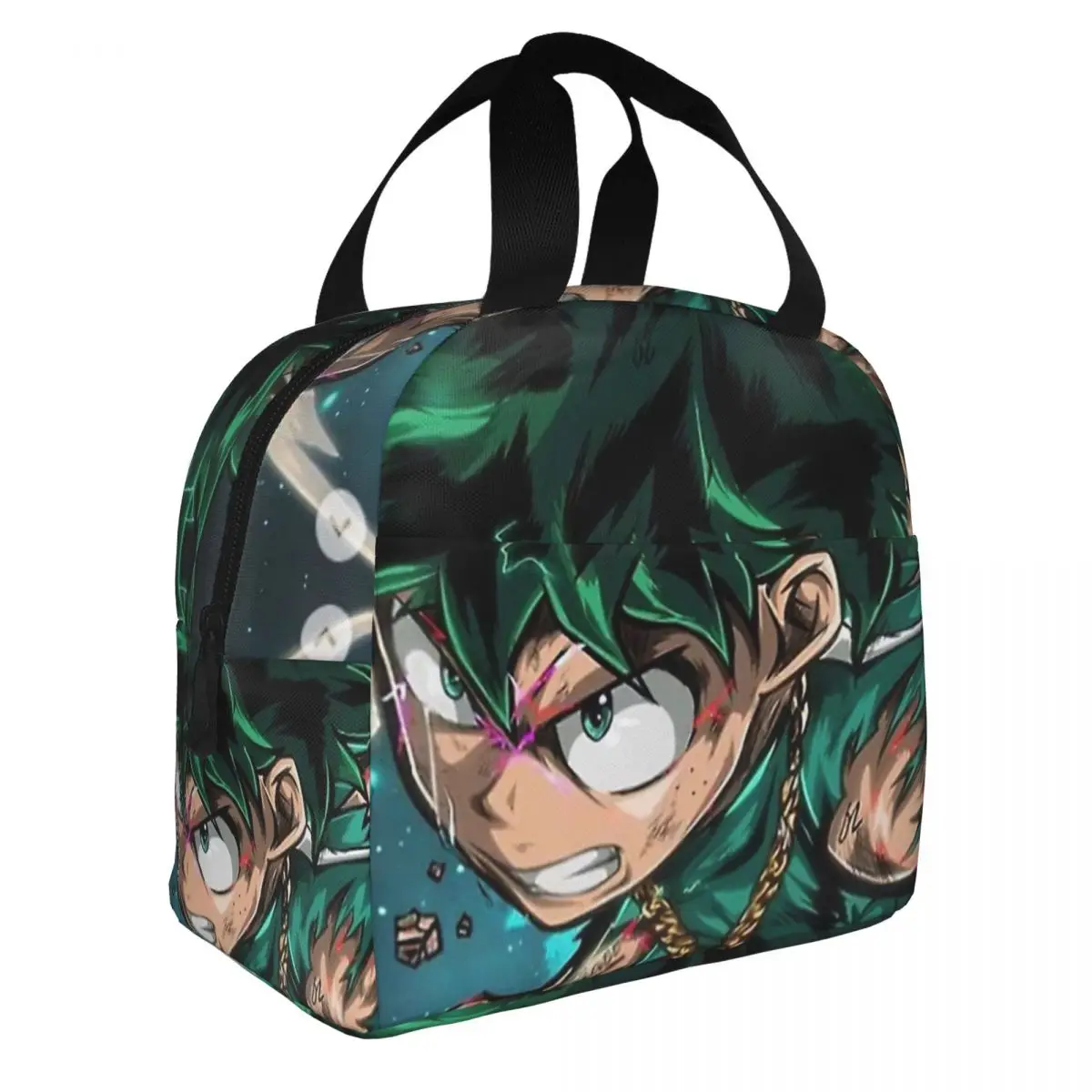 Izuku Midoriya Lunch Bento Bags Portable Aluminum Foil thickened Thermal Cloth Lunch Bag for Women Men Boy