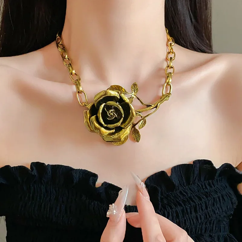 Ожерелья Draweye с цветами для женщин гиперболы винтажные корейские модные