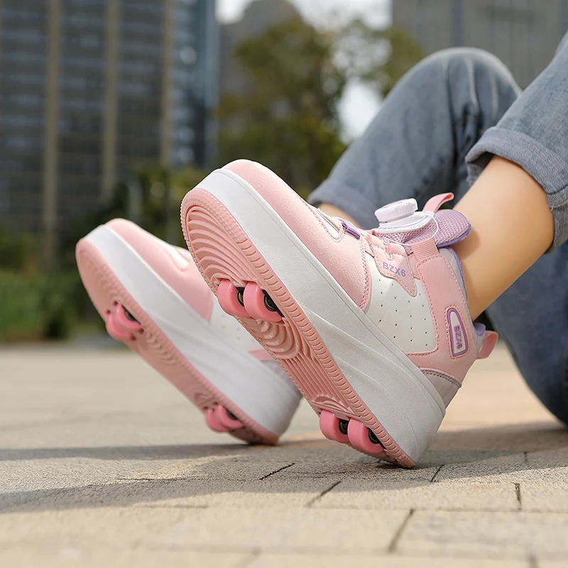 Роликовые коньки Обувь для скейтбординга двойного назначения Двойные