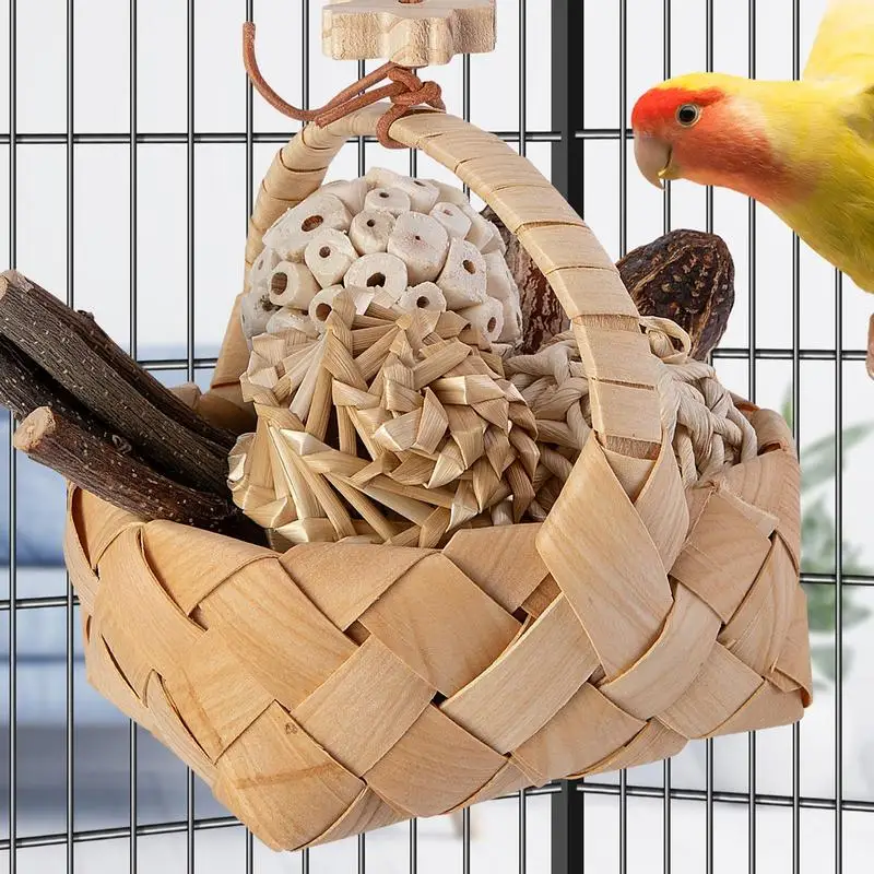 Игрушки для птиц попугаев Клетка с корзиной хранения Мяч Ветки Budgerigar Conure Cockatiel Love