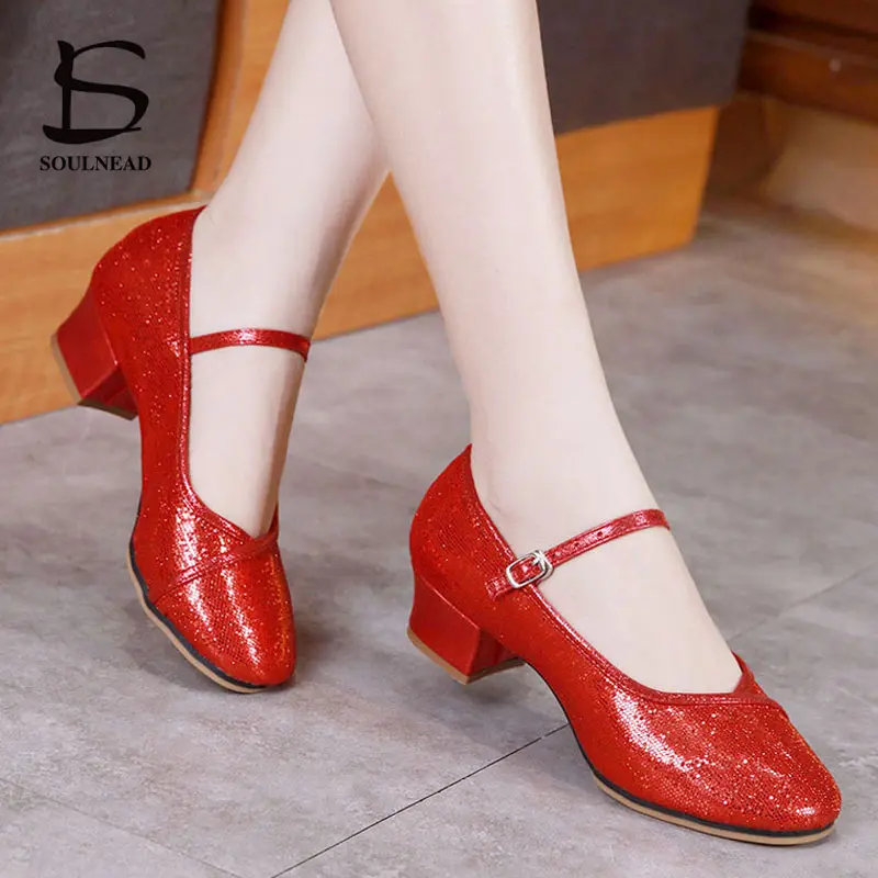 Jazz Dance Shoes For Women Latin Tango Dancing Shoes Ladies Flat Shoes Hip Hop Low Heel Modern Rubber Sole Salsa Female Sneskers