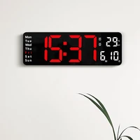 large led digital wall clock remote control temp date week display memory table watch wall mounted dual electronic alarms clocks
