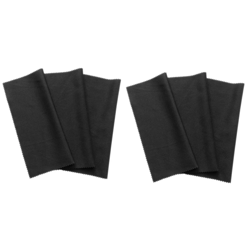

6X Microfiber Cleaning Cloth 20X19cm, Black Cleaning Cloths, Touchscreen, Smartphone Display, Glasses, Laptop, Lens