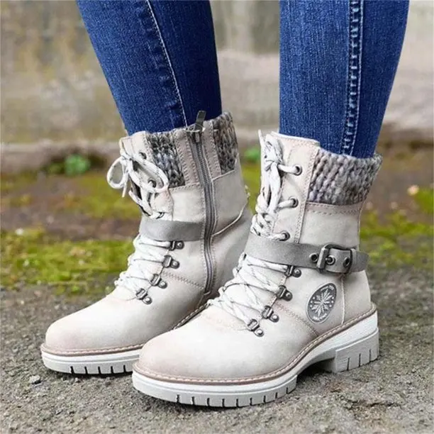 

2022 Fashion Autumn Winter Warm High Boots Rivet Knight Casual Shoes Side Zipper Knight Boots Outdoor Non-Slip Tall Tube Boots