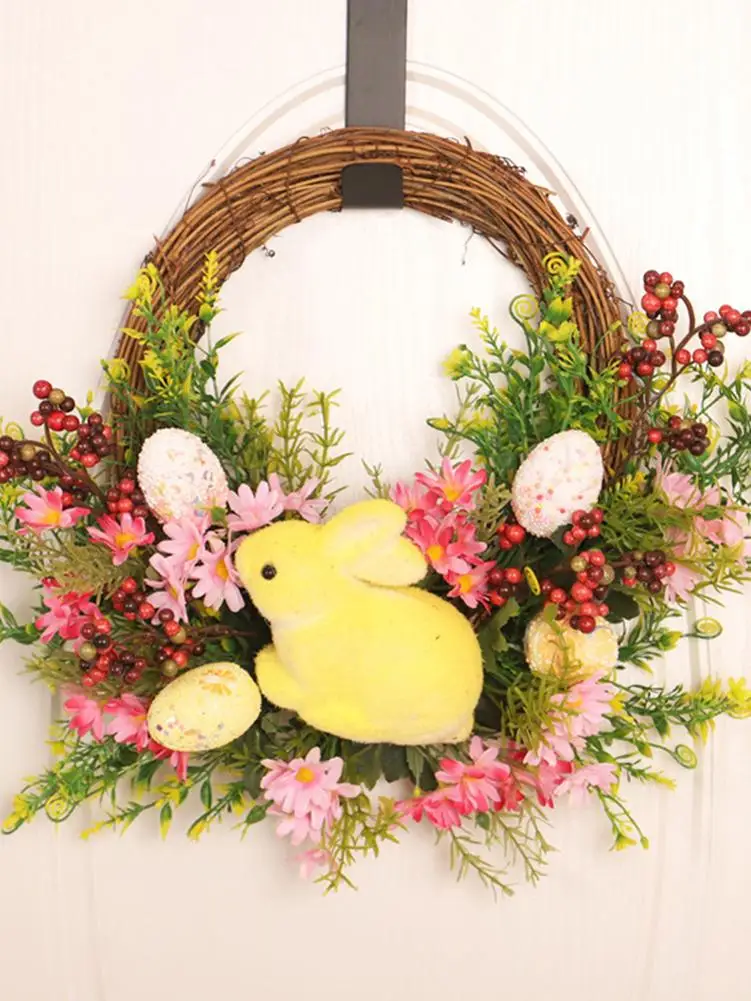 

Венки для передней двери, Декор, Пасхальный кролик, яйцо, Весенняя ротанговая гирлянда, имитация декора для дома, настенные, свадебные, пасха...