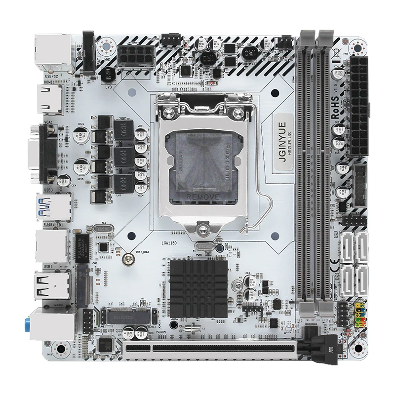 Материнская плата JGINYUE H97 ITX LGA 1150, процессор Intel i3 i5 i7 E3 DDR3 1600 МГц 16 Гб M.2 NVME SATA USB3.0 VGA HDMI Mini-ITX H97I PLUS