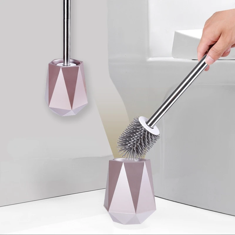

TPR Creative Floor Toilet Brush Wall Mounted Punch Free Hotel Home Family Cleaning Soft Brush Bathroom Accessories Helper Set