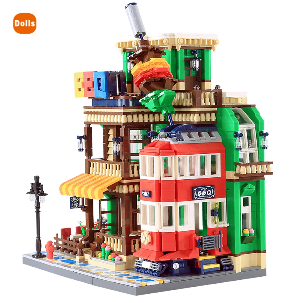 

Wange 6313 1922PCS Ideas Series The BBQ Restaurant Model Building Blocks Classic Architecture Toys for Children