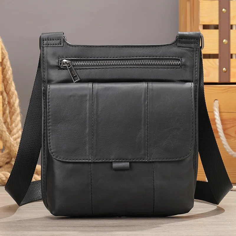 WESTAL Men's Shoulder Bag Causal Crossbody Bags for Men Genuine Leather Messenger Bag Men's Desinger Bags Leather Flap Male