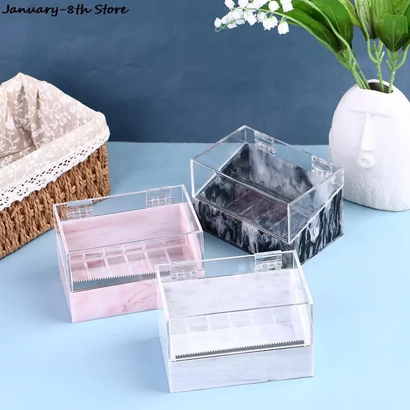 

Dustproof Eyelash Tape Cutter Acrylic Multi-Grid Tape Storage Box Lash Extension Supplies Dustproof Tape Storage Tools