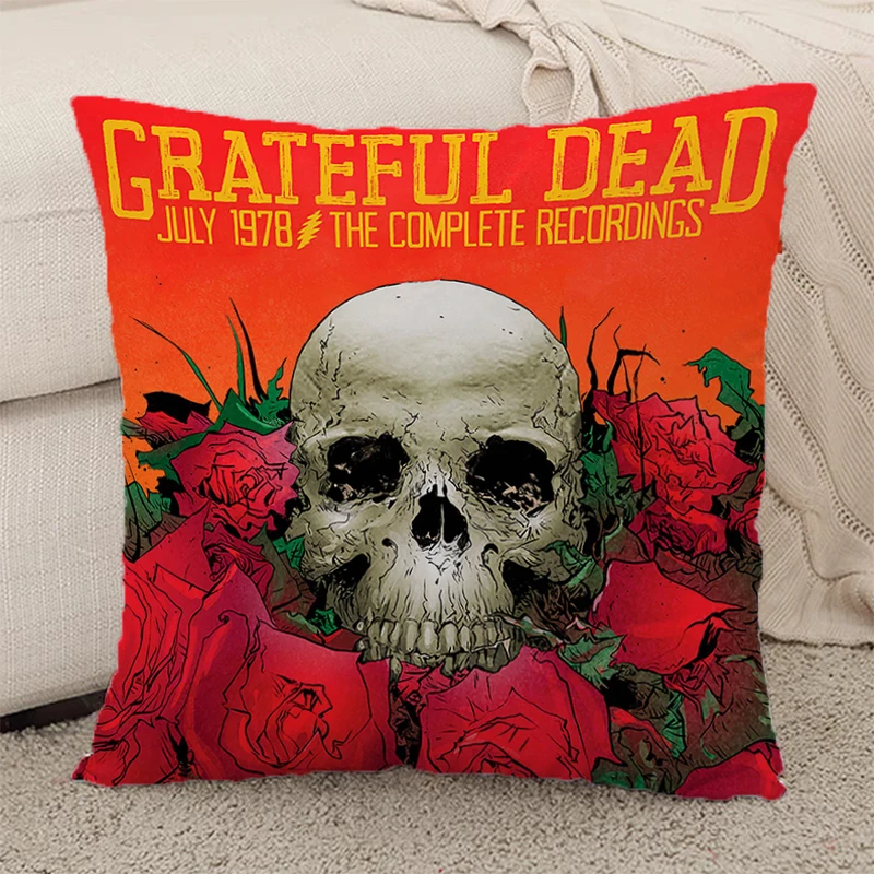 

Grateful Dead Rock Band Роскошная наволочка для подушки искусственные наволочки 45*45 декоративные подушки для кровати короткая плюшевая наволочка