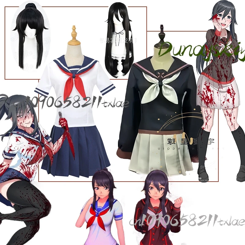 Фото Игра Yandere Simulator Ayano Aishi Ryoba Aishi Косплей Костюм Парик JK платье школьная форма летнее аниме Jirai Kei kawaii Косплей №1