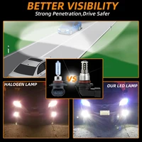 highlight led fog bulb 9005 9006 h10 h11 5202 6500k fog light replacement kit 2x drop shipping