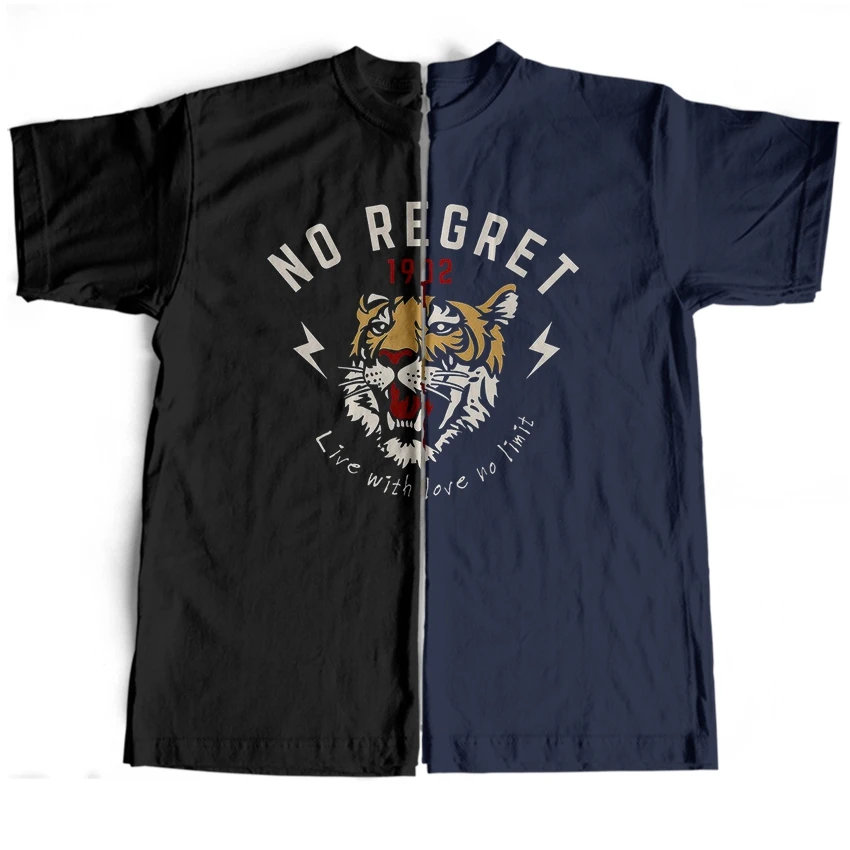 

Прямая поставка, 100% хлопок, футболка унисекс с круглым вырезом и принтом тигра, уличная одежда большого размера, Мужская футболка, свободная...