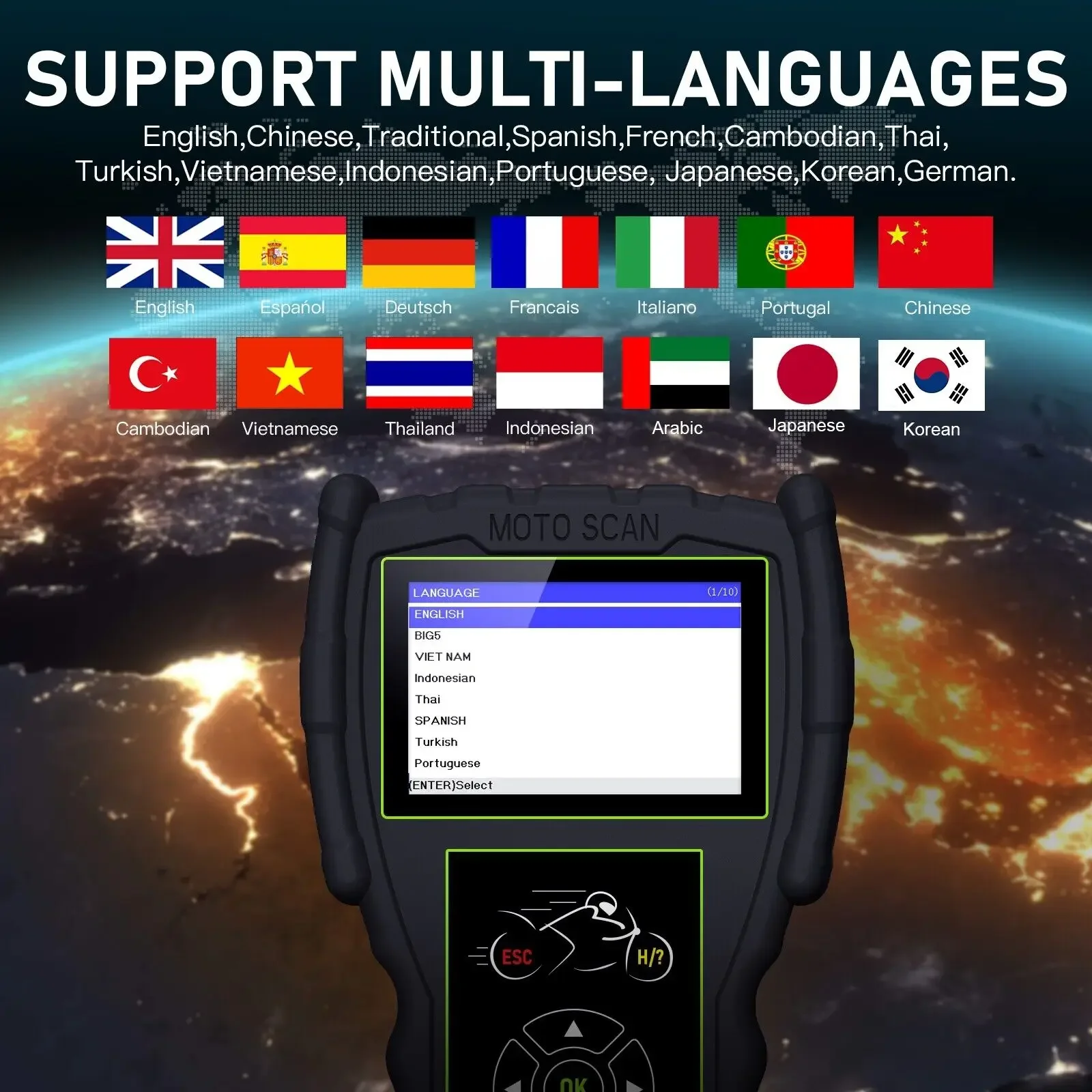Диагностический сканер для мотоциклов JDiag M100 Pro, OBD2, инструмент для диагностики неисправностей, считыватель кодов для BMW, Kawasaki, Yamaha, Suzuki, KTM (art.: 3920db2add72f) - 3920db2add72f