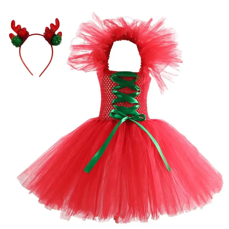 

Малыш Gauzy рождественское платье Рождество девочка конкурс платья с головным убором маленькие девочки гализи платье без рукавов с открытой ...