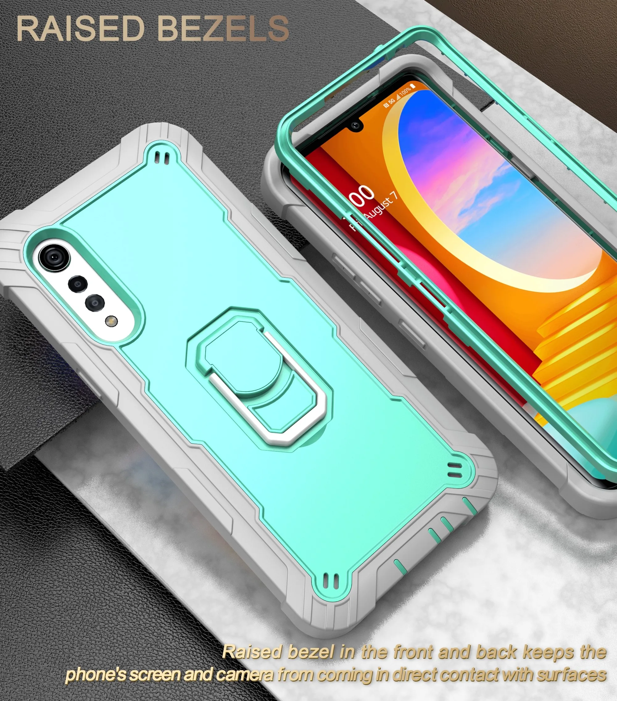 Противоударный силиконовый защитный чехол для LG Velvet с подставкой 3 в 1