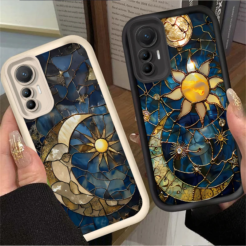 Фото Чехол со стеклянным узором Sun Moon для Xiaomi Poco X7 X6 X5 X3 NFC F7 F6 F5 F3 M7 M6 Pro 4G 5G Mi 12 11 Lite NE 5G 13T 12T 11T 14T Pro №2