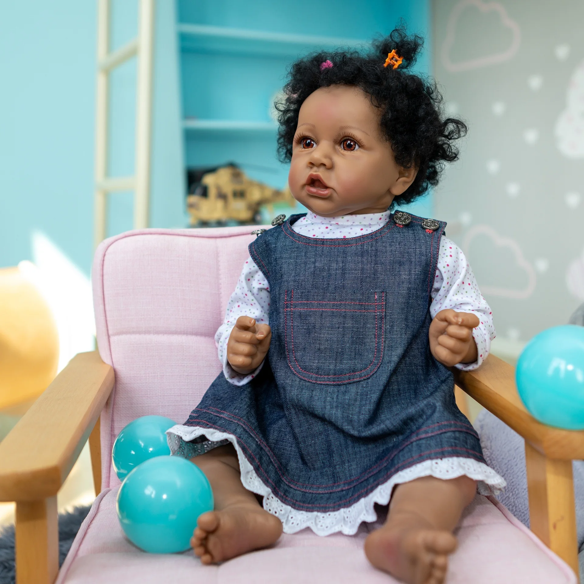 

Полностью виниловая силиконовая кукла для новорожденных, 22 дюйма