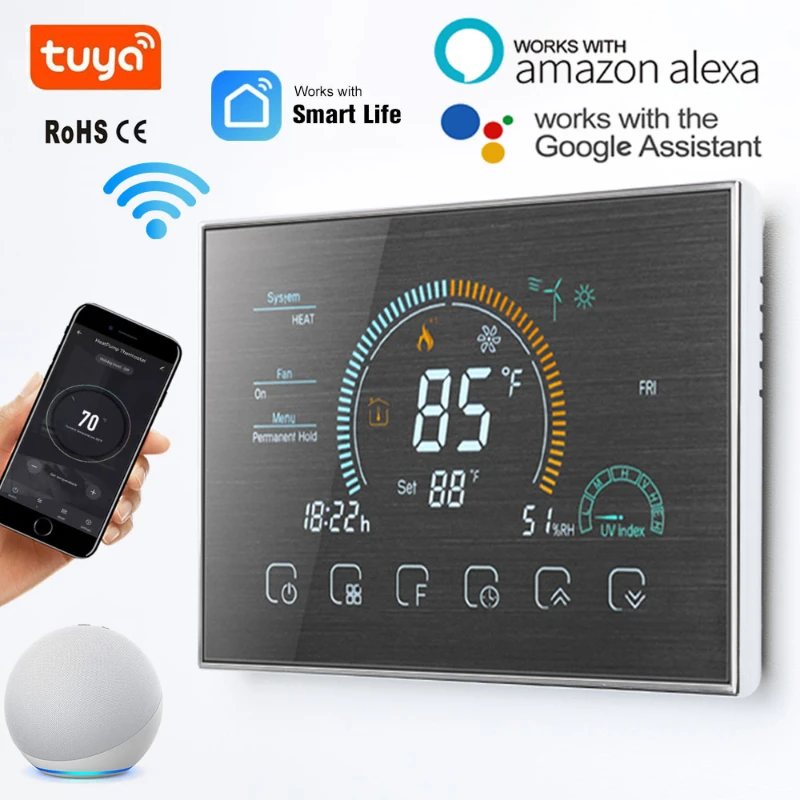 

Программируемый цифровой подогреватель воды TUYA с сенсорным экраном, 24 В