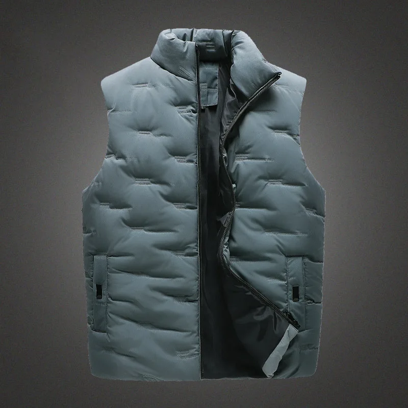Men's vest in autumn and winter, thickened down cotton vest, oversized, sleeveless warm jacket for youth