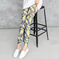 sexy korean fashion slim fit womens monochrome printed tights elastic breathable sunscreen fine mesh cool polyester pants