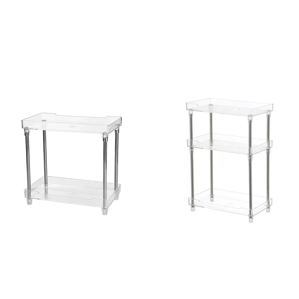 

Commodity Shelf Acrylic Stainless Steel Storage Rack Multipurpose Practical Storing Shelve Bathroom Kitchen Double-Layer