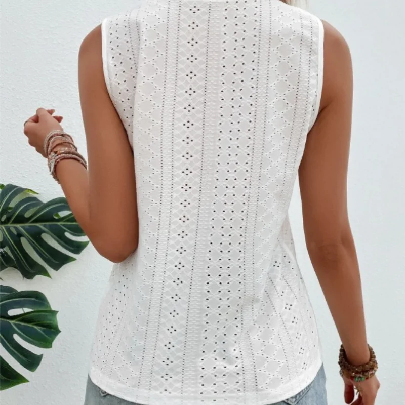 Модный пуловер майка без рукавов с круглым вырезом простой однотонный