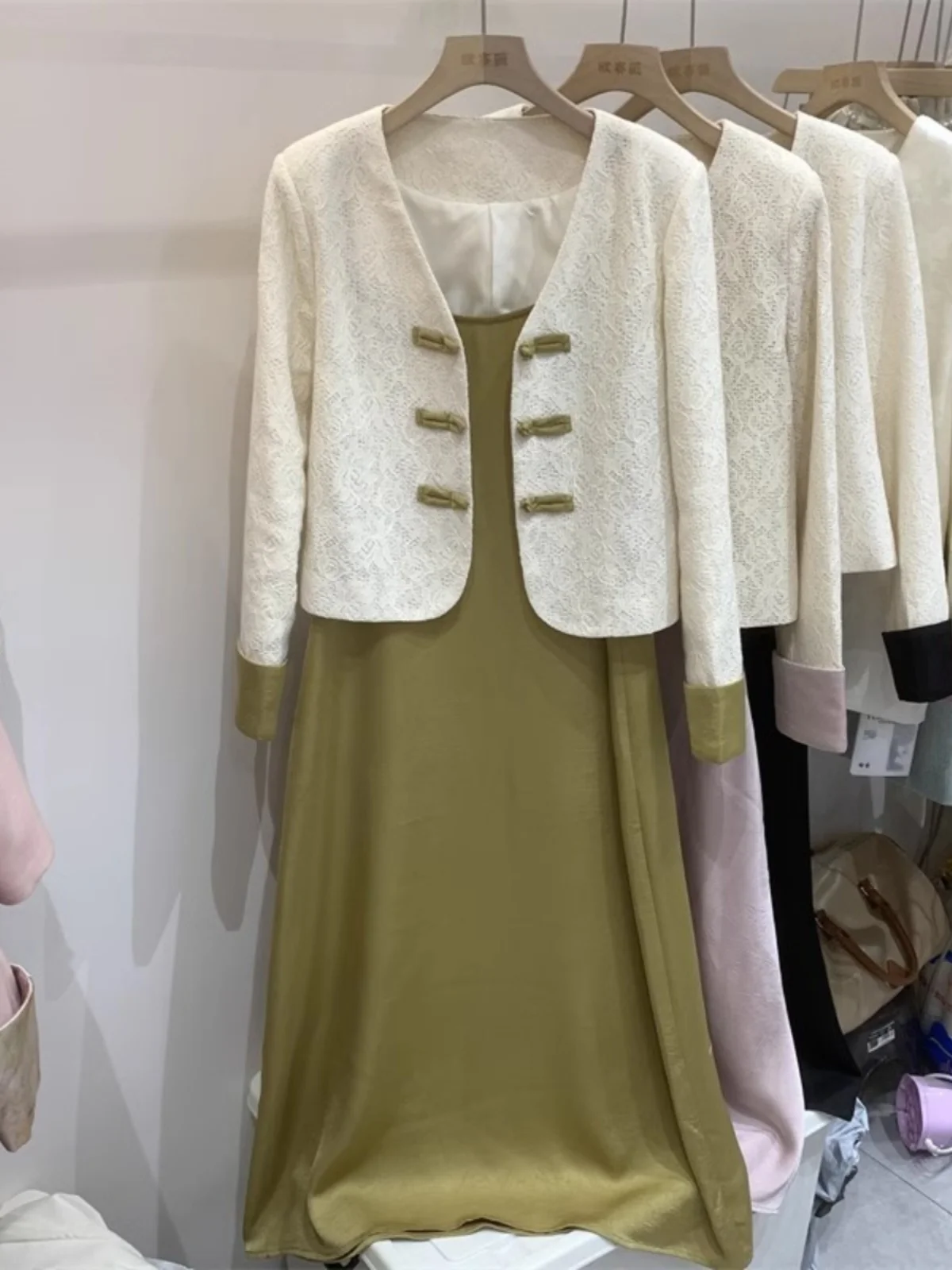 Верхняя одежда с пряжкой в китайском стиле комплект из двух предметов новинка