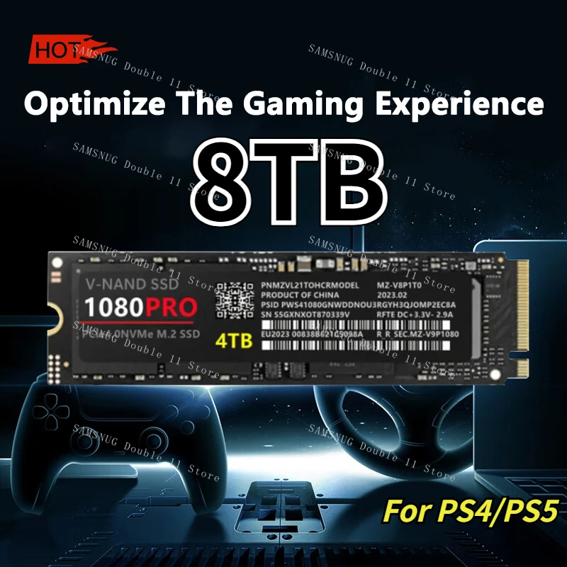 

2023 Newest 1080PRO 1TB 2TB 4TB SSD Internal Solid State Disk M2 2280 PCIe Gen 4.0 X 4 NVMe 1.3c 250 500 MZ-V8V250B for Computer
