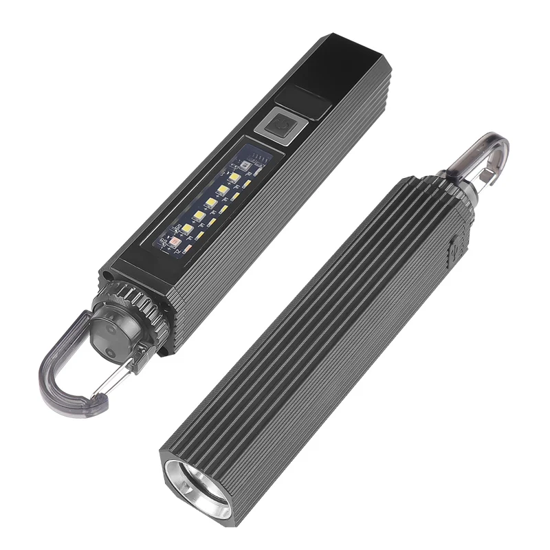 Компактный Светодиодный Фонарик 30 Вт 10 * Cob 6 1800lm Oled-дисплей Usb-c Перезаряжаемый 18650