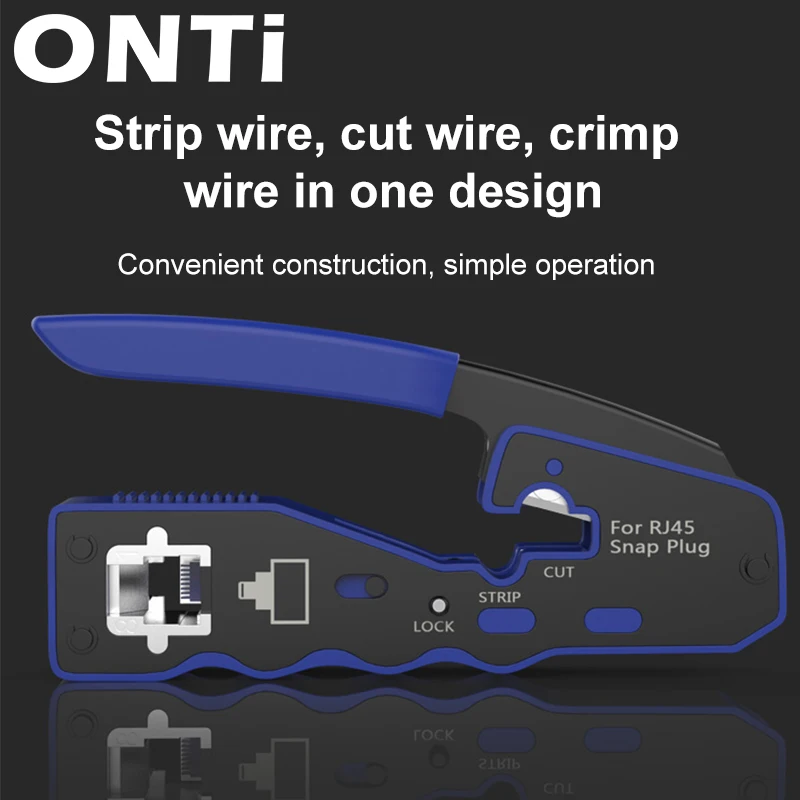 Обжимной инструмент ONTi RJ45 для обжима Cat8/7/6/5 Cat5e Коннектор с сменным лезвием Ethernet