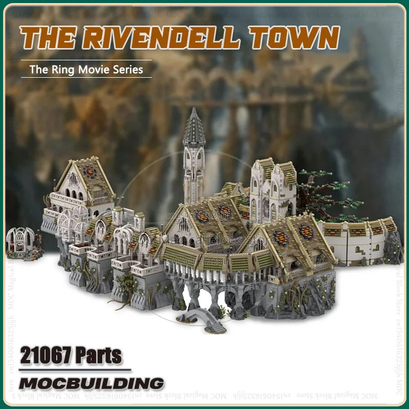 UCS кольца фильм Rivendell Moc строительные блоки Волшебный сказочный город модель