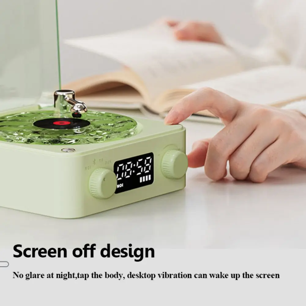 Музыкальный будильник Ретро Виниловый Bluetooth-динамик Сабвуфер Динамик